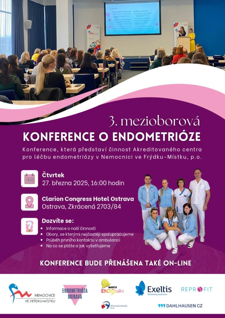 Leták propagující 3. Mezioborovou konferenci endometrióze